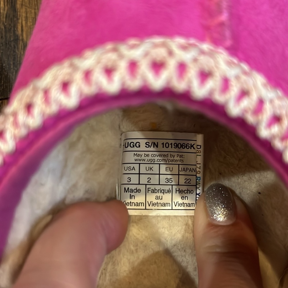 Ugg Tasman II slipper pink girls size 3 - Picture 8 of 9